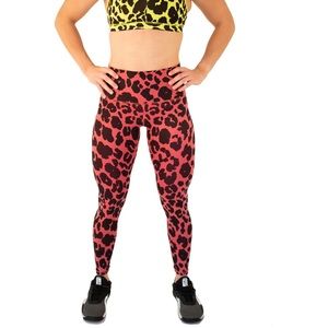 25” El Toro Medium Fleo leggings - Red Leopard print